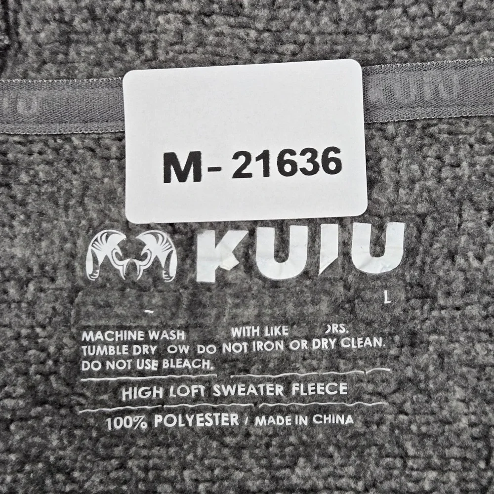 KUIU Men Jacket L Gray Base Camp High Loft Sweater Fleece READ